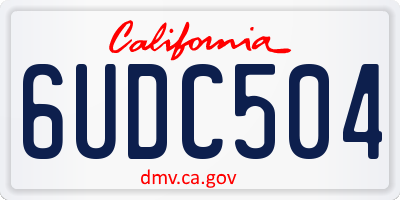 CA license plate 6UDC504