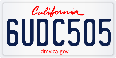 CA license plate 6UDC505
