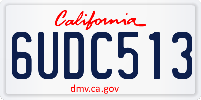 CA license plate 6UDC513