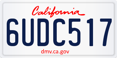 CA license plate 6UDC517