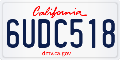 CA license plate 6UDC518