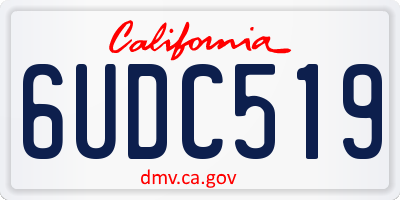 CA license plate 6UDC519