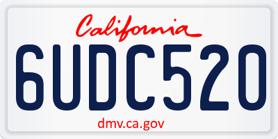 CA license plate 6UDC520