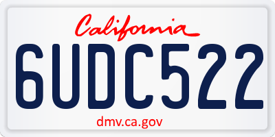 CA license plate 6UDC522
