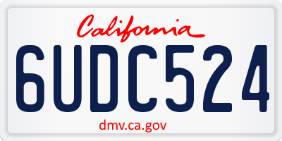 CA license plate 6UDC524