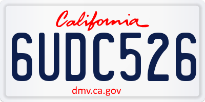 CA license plate 6UDC526