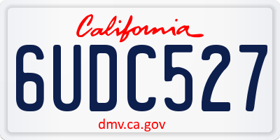 CA license plate 6UDC527