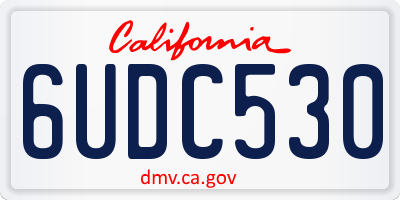 CA license plate 6UDC530