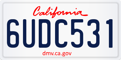 CA license plate 6UDC531