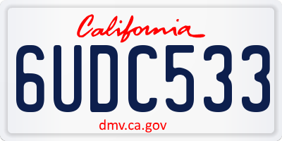 CA license plate 6UDC533
