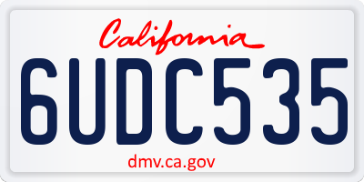 CA license plate 6UDC535