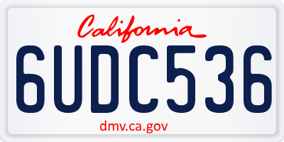 CA license plate 6UDC536