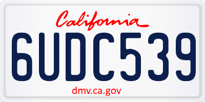 CA license plate 6UDC539
