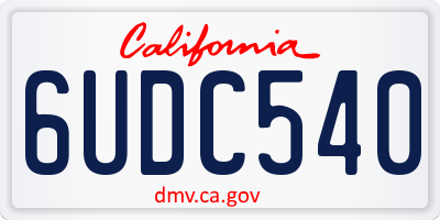 CA license plate 6UDC540