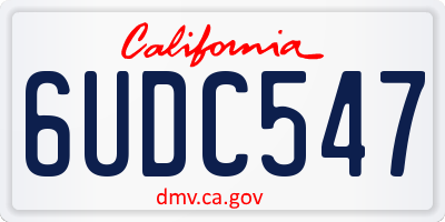 CA license plate 6UDC547