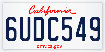 CA license plate 6UDC549
