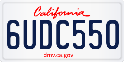CA license plate 6UDC550