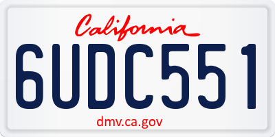 CA license plate 6UDC551