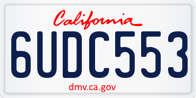CA license plate 6UDC553