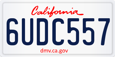 CA license plate 6UDC557