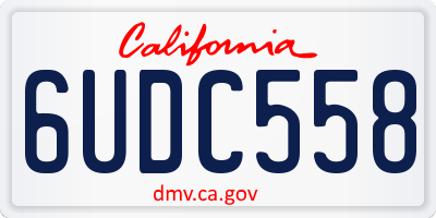 CA license plate 6UDC558