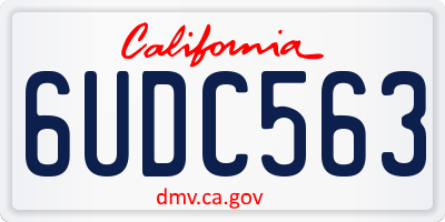 CA license plate 6UDC563