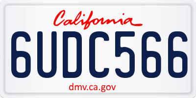 CA license plate 6UDC566