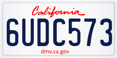 CA license plate 6UDC573