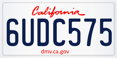 CA license plate 6UDC575