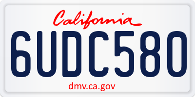 CA license plate 6UDC580