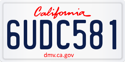 CA license plate 6UDC581