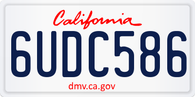 CA license plate 6UDC586