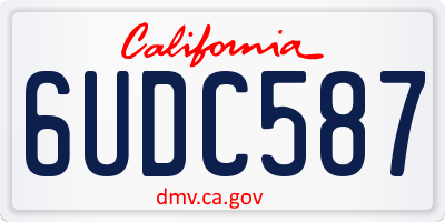 CA license plate 6UDC587