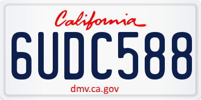 CA license plate 6UDC588