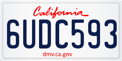 CA license plate 6UDC593