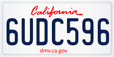 CA license plate 6UDC596