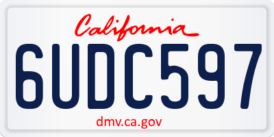 CA license plate 6UDC597