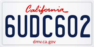 CA license plate 6UDC602