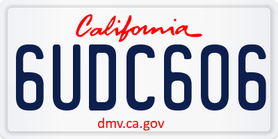 CA license plate 6UDC606