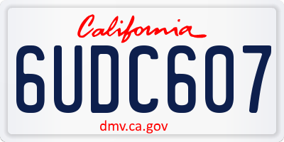 CA license plate 6UDC607