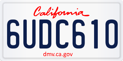 CA license plate 6UDC610