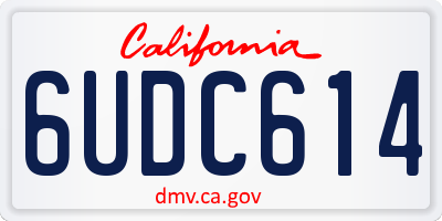 CA license plate 6UDC614