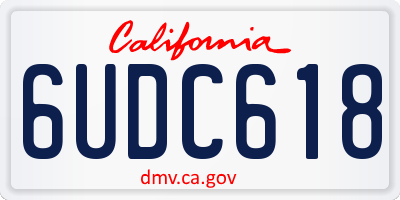 CA license plate 6UDC618