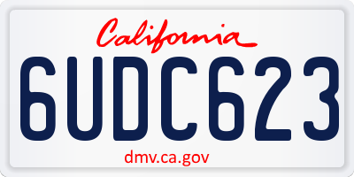 CA license plate 6UDC623