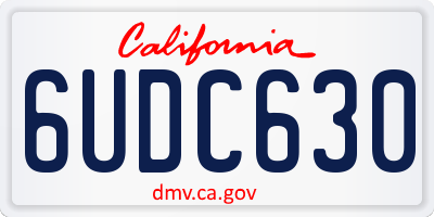 CA license plate 6UDC630
