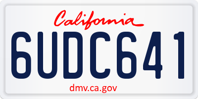 CA license plate 6UDC641