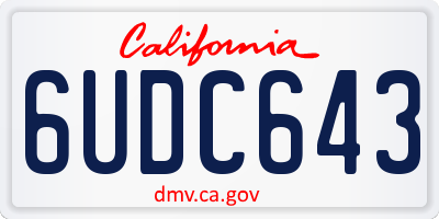 CA license plate 6UDC643