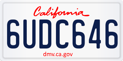CA license plate 6UDC646