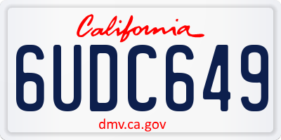 CA license plate 6UDC649