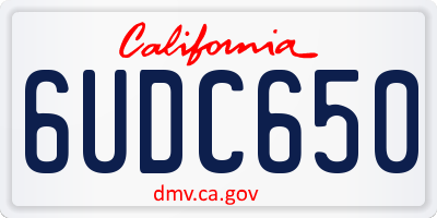 CA license plate 6UDC650